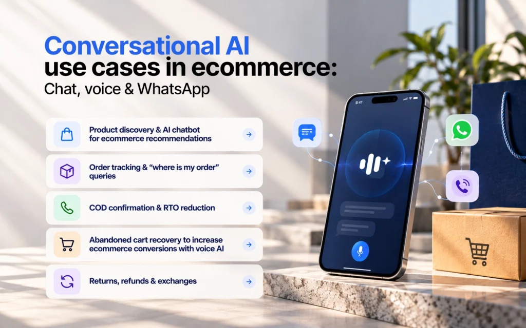 Conversational AI use cases in ecommerce: Chat, voice & WhatsApp